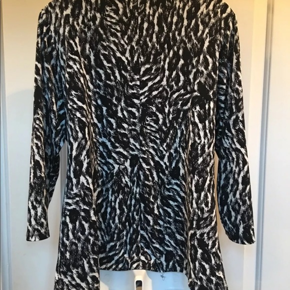 CALVIN KLEIN Size 0X Black White Mock Wrap Plus - Picture 3 of 4